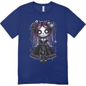 New custom goth doll halloween t-shirt | hanes softstyle unisex XL